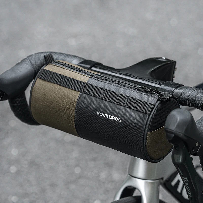 ROCKBROS W007 Bicycle Handlebar Hanging Bag Polyester+PU Bike Front Cylinder Bag ROCKBROS W007 Bicycle Handlebar Hanging Bag Polyester+PU Bike Front Cylinder Bag